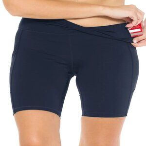 Premium 240GSM Fabric 8"Inseam Bike Shorts Phone & Card Pockets Sizes S - L Navy